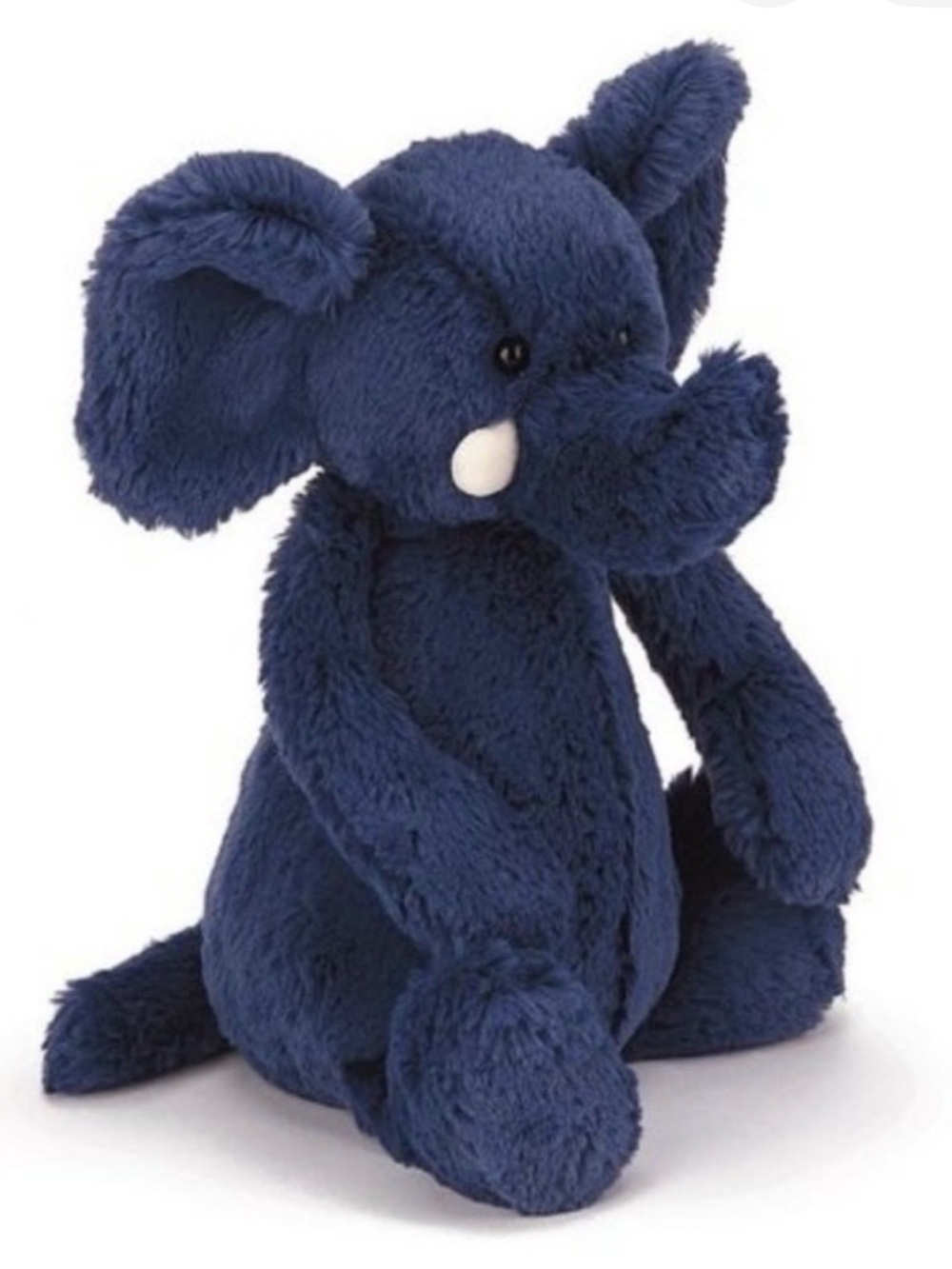 Jellycat London Medium Bashful Elephant Navy Blue Plush NWT